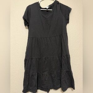 Black Tiered Midi Dress